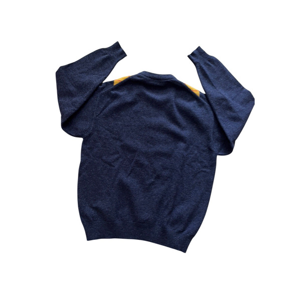 Wolsey Wool Sweater Women's Size XL Navy Blue Green Argyle Diamond Pullover - Picture 3 of 4